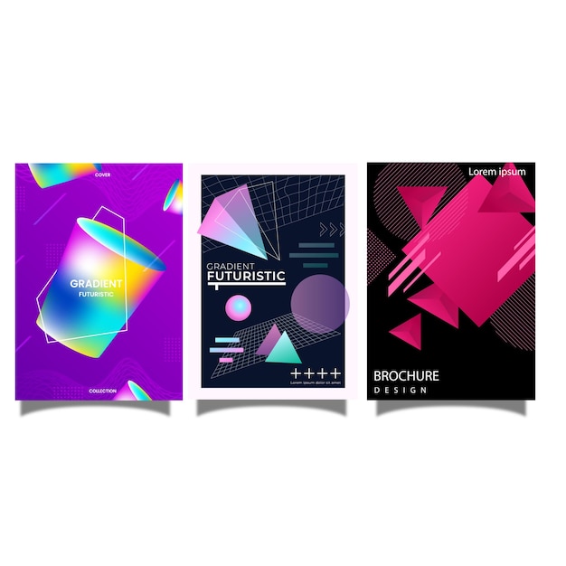 modern gradient poster background vector set minimalist style cover template with monotone perspect