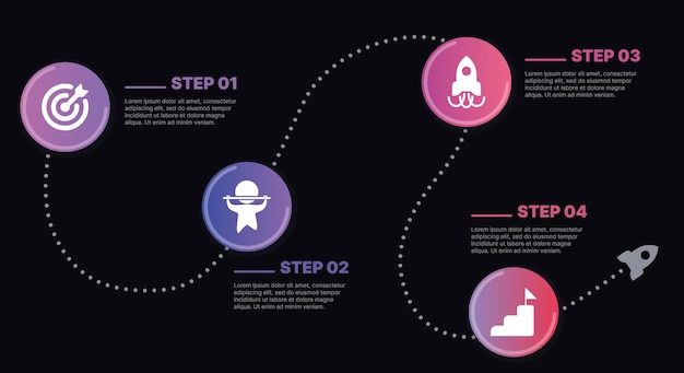 Modern infographic template for business presentations stepbystep process with numbers text blocks