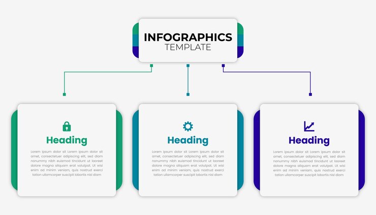 Vector modern infographic template with three steps design