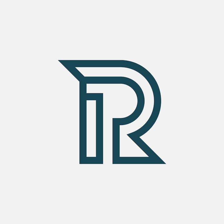 Vector modern initial letter rp or pr monogram logo