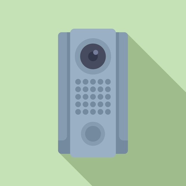 Modern intercom system icon on green background