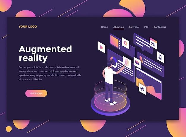 Modern isometric concept of Augmented Reality