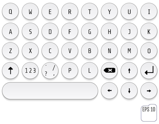 modern keyboard design. fashionable retro concept. round keys. this keyboard is perfect for your business project.