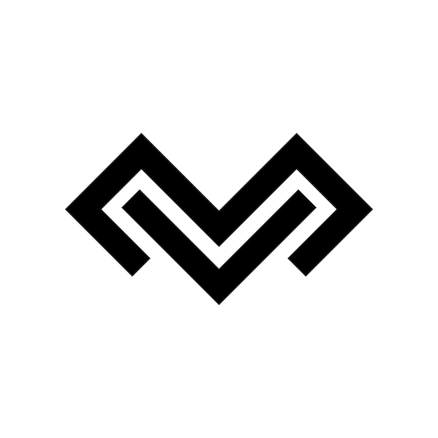 modern letter mv or vm monogram logo design