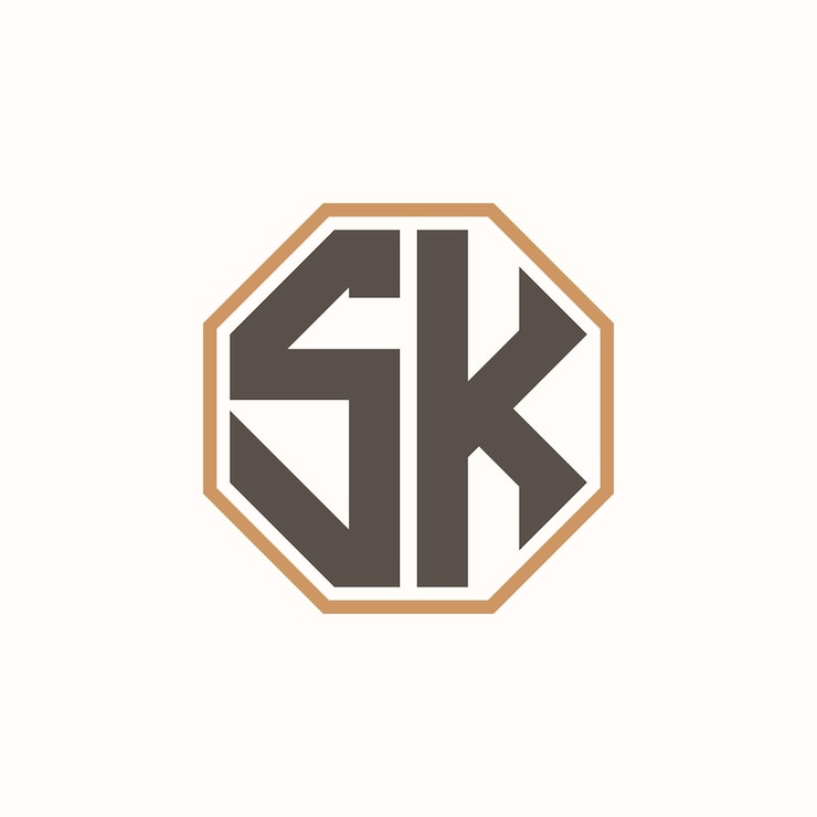 Vector modern letter sk logo for corporate business brand identity creative sk logo design