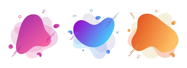 Modern liquid abstract element graphic gradient flat style design fluid vector illustration