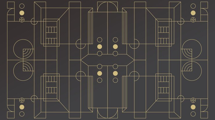 Modern Luxury Black Gold Art Deco Pattern Background