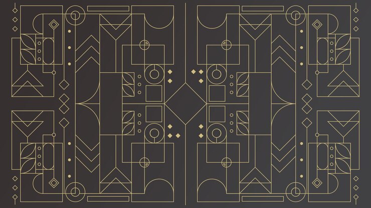 Modern Luxury Black Gold Art Deco Pattern Background