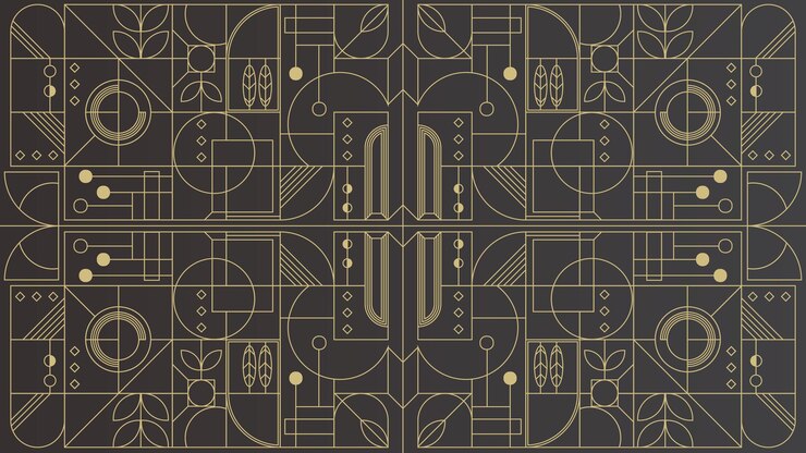 Modern Luxury Black Gold Art Deco Pattern Background