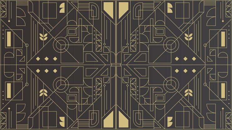 Modern Luxury Black Gold Art Deco Pattern Geometric Background Design
