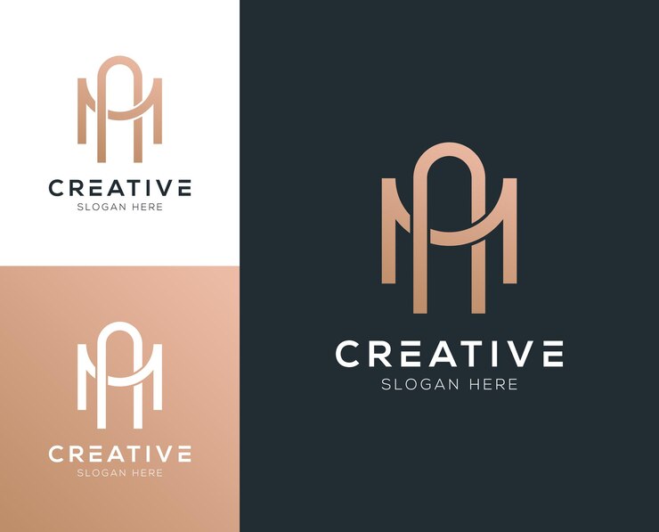 Modern luxury clean initial AM letter logo design vector illustration inspiration