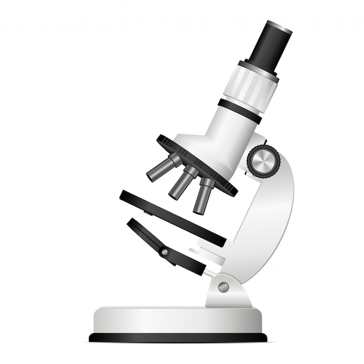 Vector modern microscope design illustration isolated on white background