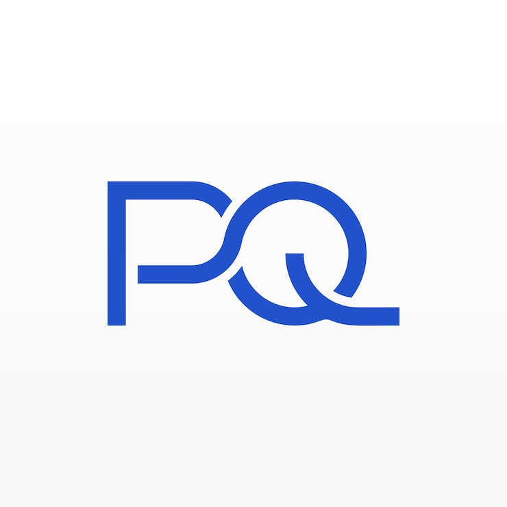 Vector modern minimal style pq initial logo suitable for business