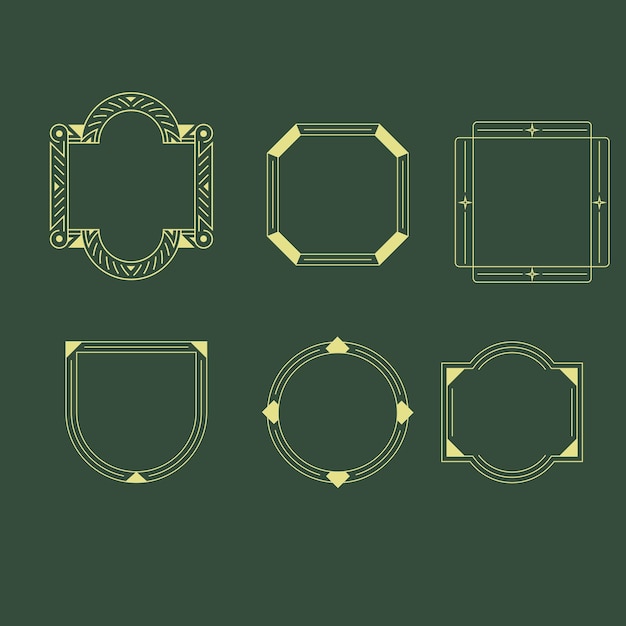 modern minimalist aesthetic line elements trendy linear frames with stars geometric forms arch fr