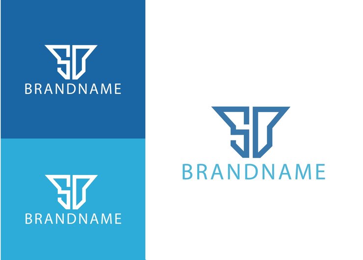 Vector modern monogram initial letter sd logo design template