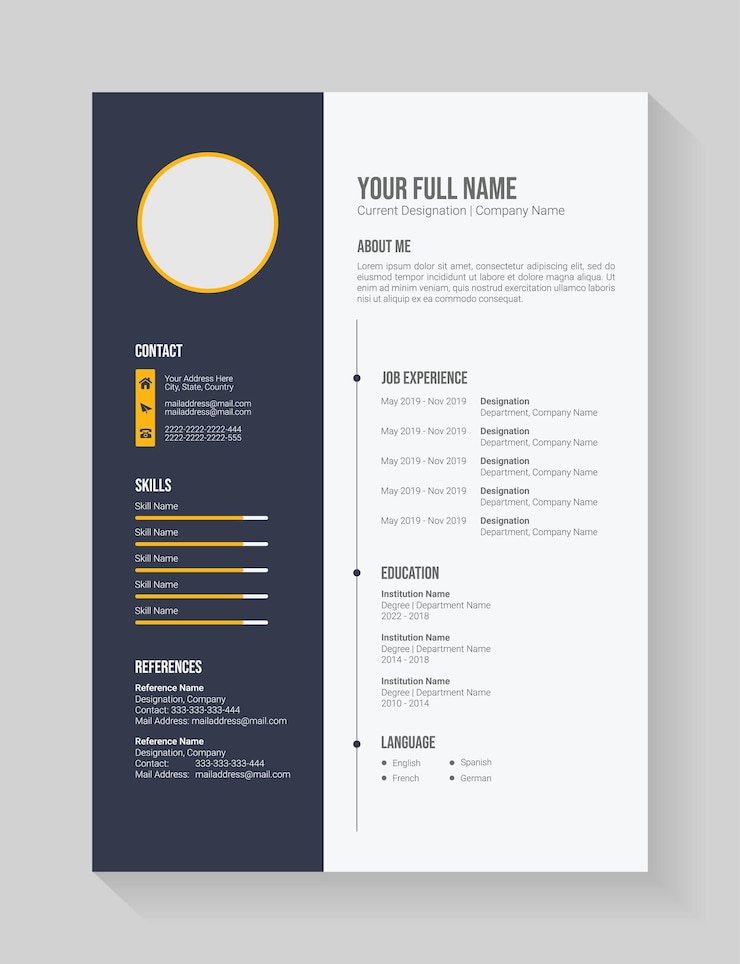 Vector modern professional resume template design