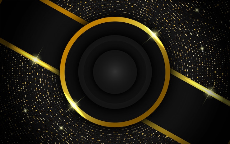 Vector modern realistic gold background with blue dots