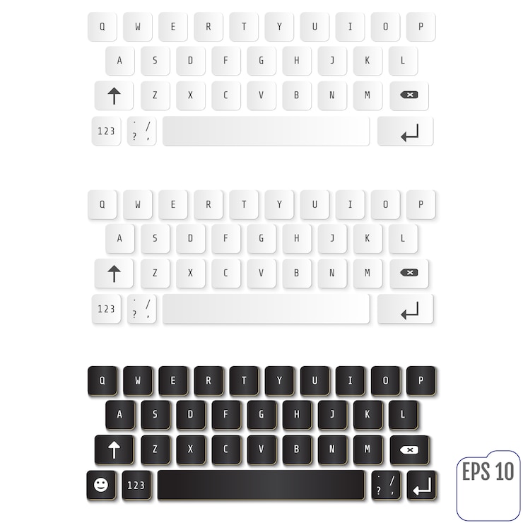 Vector modern realistic keyboards