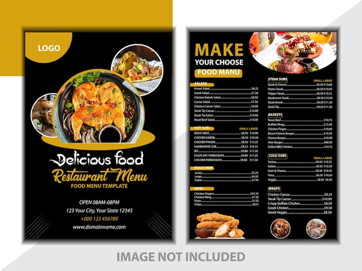 Modern restaurant menu design template for fast food