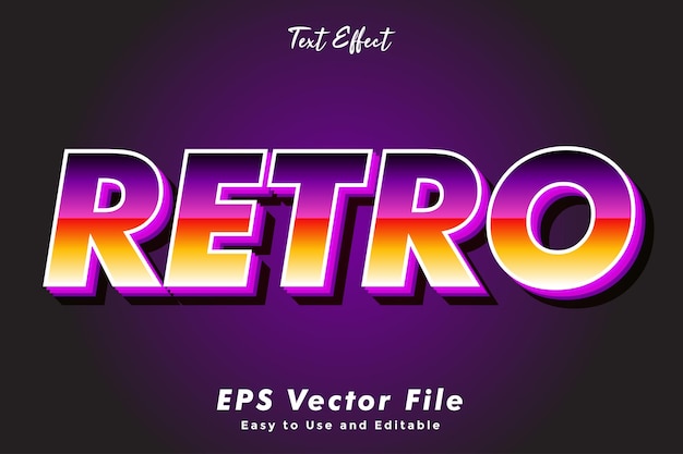 modern retro text typography effect template