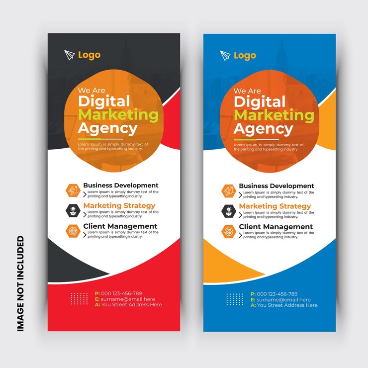 Vector modern roll up banner professional stand banner template design with creative shapes and idea