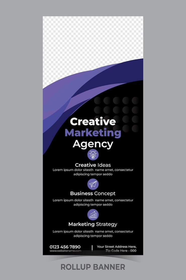Vector modern roll up banner