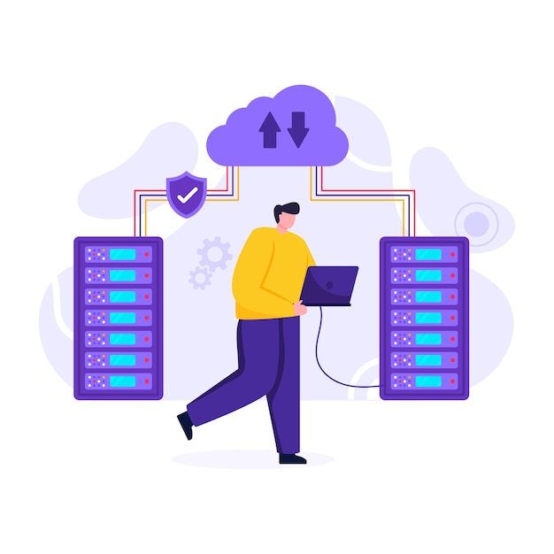 Modern style vector of web uploading