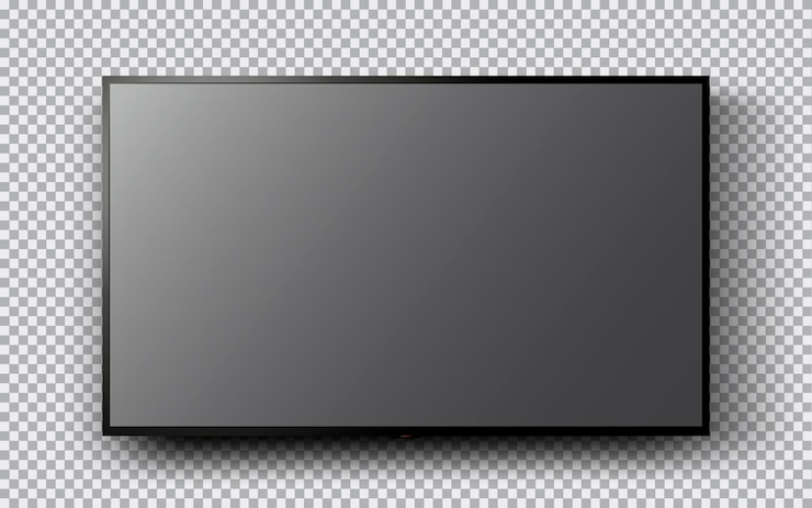 Vector modern tv with blank screen mockup