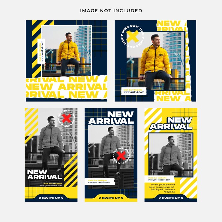 Modern Urban Streetwear Fashion Social Media Post Bundle Template