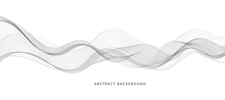 Modern Vector Background with Black Wavy Lines