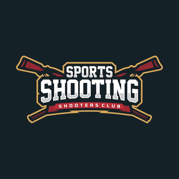 Modern vector professional logo emblem sport shooting on black background