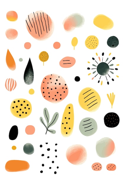Modern Watercolor Vector Graphic with Abstract Design and Geometric Shapes