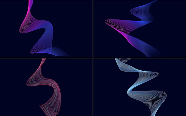 modern wave curve abstract presentation background pack