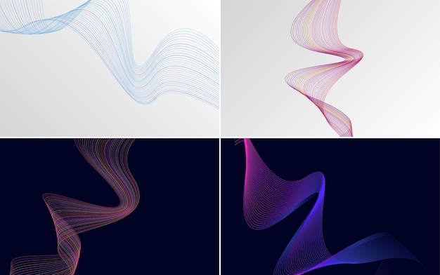 Modern wave curve abstract vector backgrounds for a contemporary and stylish design
