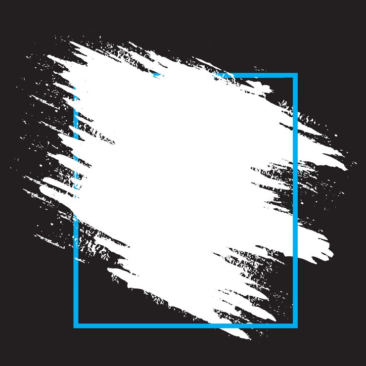 Vector modern white color brush stroke frame background