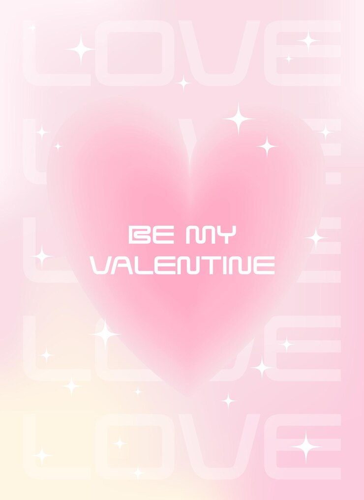 Modern y2k design aura heart Valentines Day poster greeting card