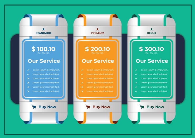 Modren Pricing table pack design template