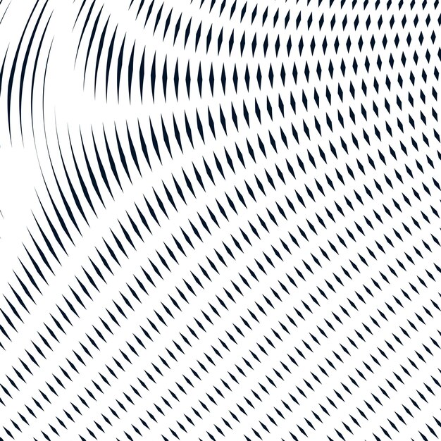 Moire pattern, monochrome background with trance effect. Optical illusion, creative black and white graphic vector backdrop.
