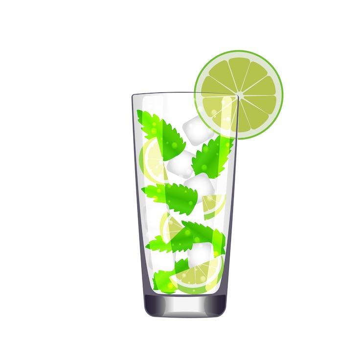 Vector mojito. cocktail in vector