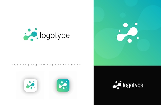 molecule logo with fluid interconnected shapes symbolizing science technology and innovation ideal
