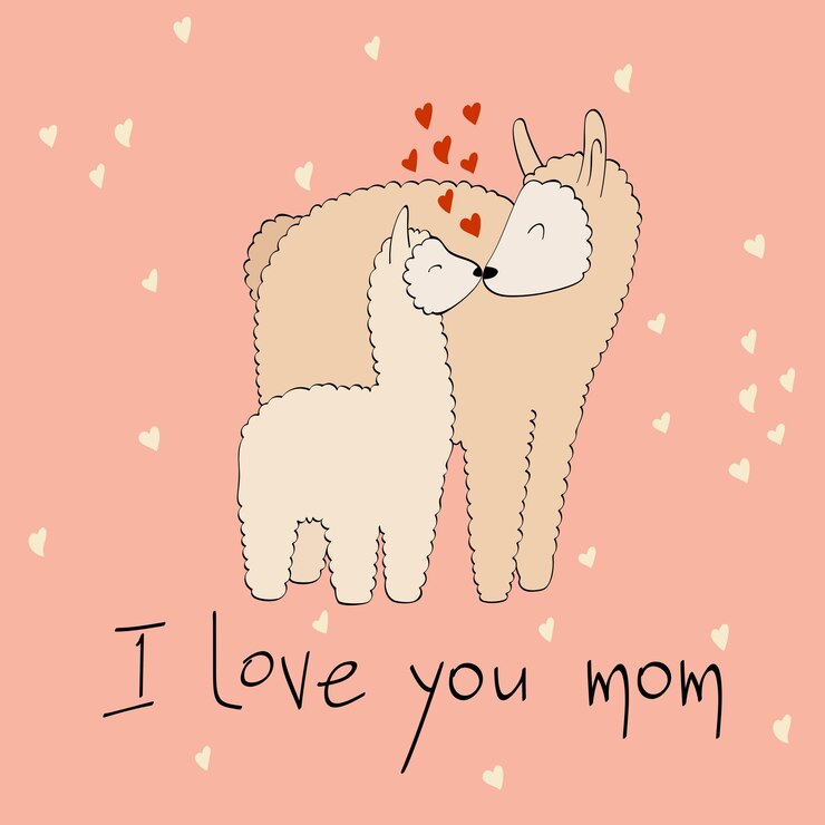 Vector mom and baby