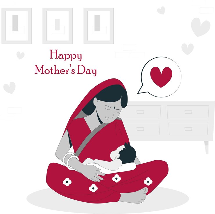 Mom and son love happy mothers day