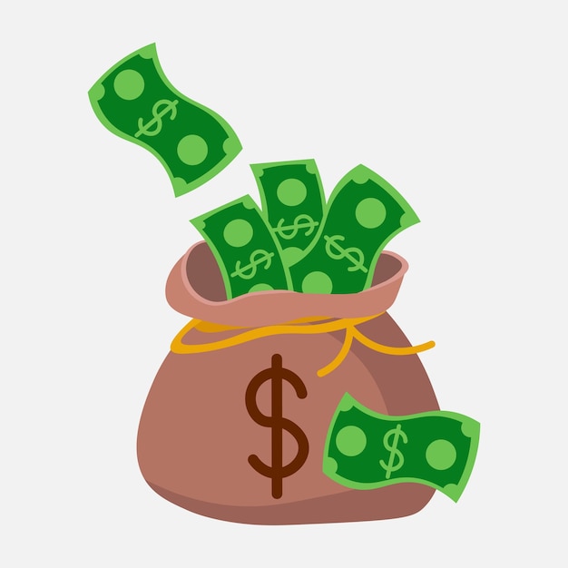 Money bag with dollar sign vector illustration