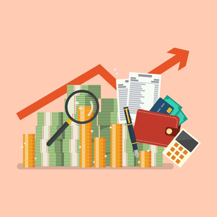 Vector money management concept. flat style vector illustration