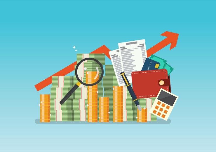 Vector money management concept in flat style. vector illustration