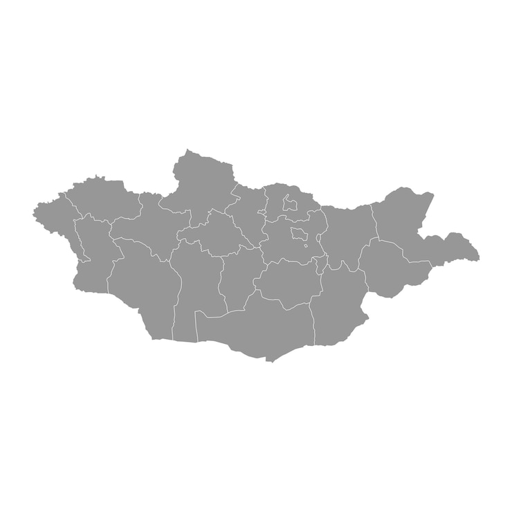 Vector mongolia map with administrative divisions vector illustration