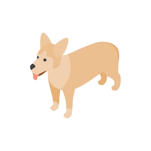 mongrel dog icon in isometric 3d style isolated on white background animals symbol