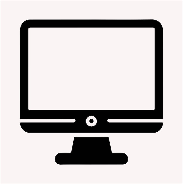 monitor icon silhouette vector on a White Background