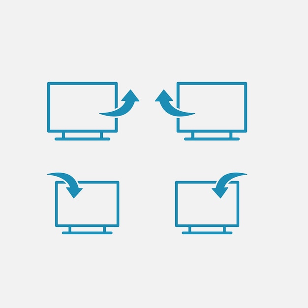 Monitor sign out icon vector logo design template