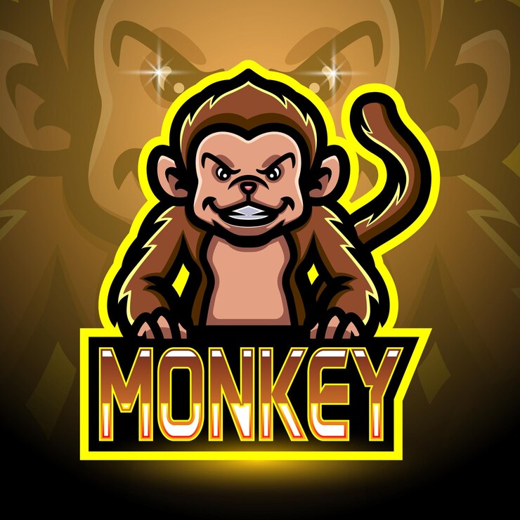 Monkey esport logo mascot design